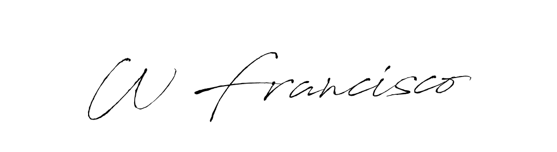 Create a beautiful signature design for name W Francisco. With this signature (Antro_Vectra) fonts, you can make a handwritten signature for free. W Francisco signature style 6 images and pictures png