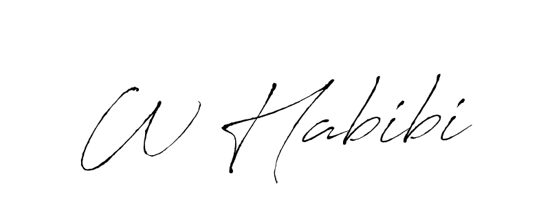 Make a beautiful signature design for name W Habibi. With this signature (Antro_Vectra) style, you can create a handwritten signature for free. W Habibi signature style 6 images and pictures png