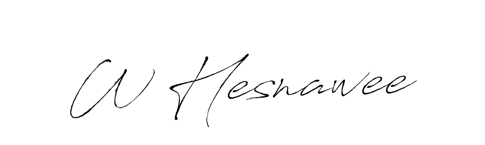 Also we have W Hesnawee name is the best signature style. Create professional handwritten signature collection using Antro_Vectra autograph style. W Hesnawee signature style 6 images and pictures png