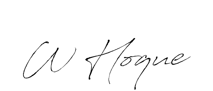 How to make W Hoque signature? Antro_Vectra is a professional autograph style. Create handwritten signature for W Hoque name. W Hoque signature style 6 images and pictures png