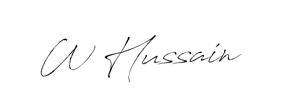 Also we have W Hussain name is the best signature style. Create professional handwritten signature collection using Antro_Vectra autograph style. W Hussain signature style 6 images and pictures png