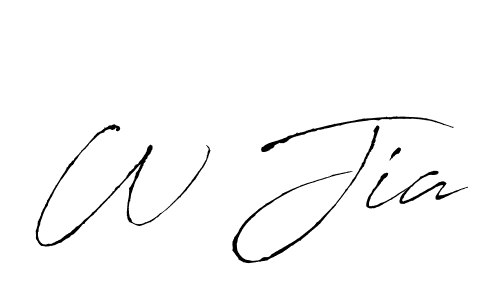 W Jia stylish signature style. Best Handwritten Sign (Antro_Vectra) for my name. Handwritten Signature Collection Ideas for my name W Jia. W Jia signature style 6 images and pictures png