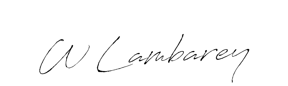 W Lambarey stylish signature style. Best Handwritten Sign (Antro_Vectra) for my name. Handwritten Signature Collection Ideas for my name W Lambarey. W Lambarey signature style 6 images and pictures png