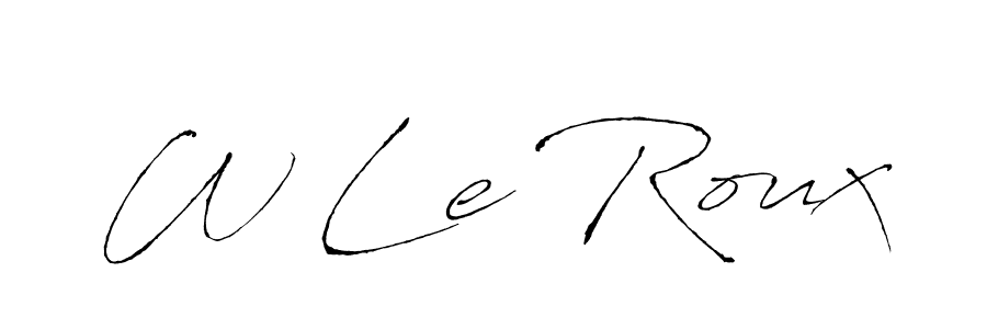 Use a signature maker to create a handwritten signature online. With this signature software, you can design (Antro_Vectra) your own signature for name W Le Roux. W Le Roux signature style 6 images and pictures png