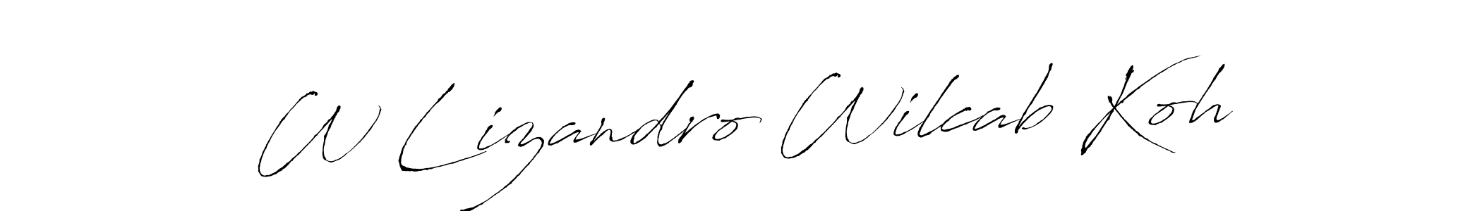 Design your own signature with our free online signature maker. With this signature software, you can create a handwritten (Antro_Vectra) signature for name W Lizandro Wilcab Koh. W Lizandro Wilcab Koh signature style 6 images and pictures png