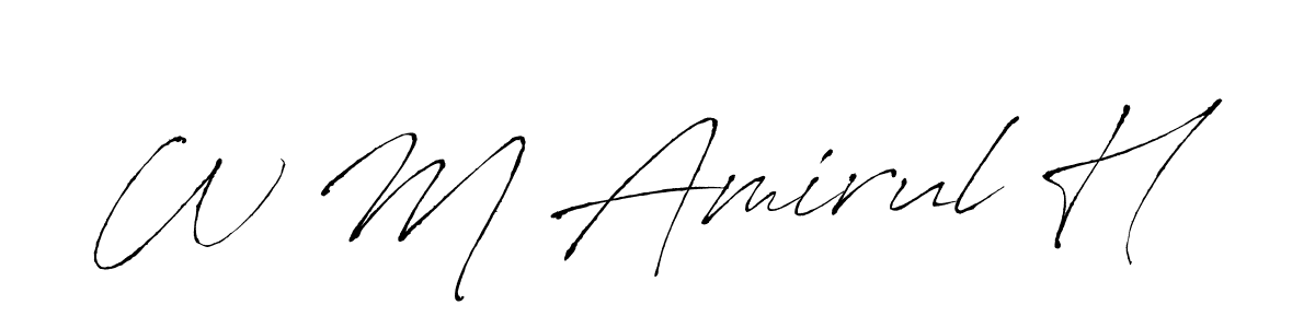 Antro_Vectra is a professional signature style that is perfect for those who want to add a touch of class to their signature. It is also a great choice for those who want to make their signature more unique. Get W M Amirul H name to fancy signature for free. W M Amirul H signature style 6 images and pictures png