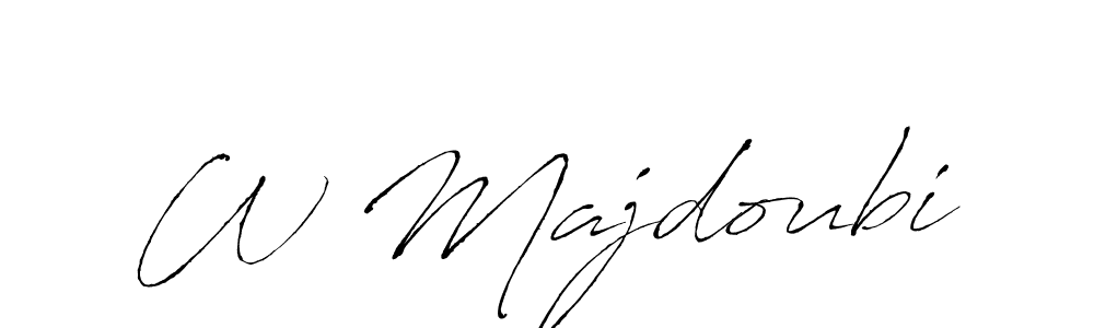Also You can easily find your signature by using the search form. We will create W Majdoubi name handwritten signature images for you free of cost using Antro_Vectra sign style. W Majdoubi signature style 6 images and pictures png