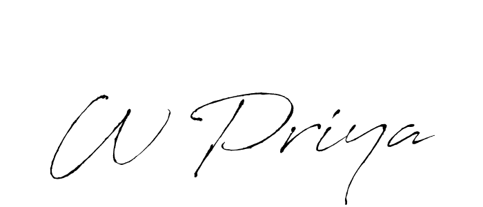 W Priya stylish signature style. Best Handwritten Sign (Antro_Vectra) for my name. Handwritten Signature Collection Ideas for my name W Priya. W Priya signature style 6 images and pictures png