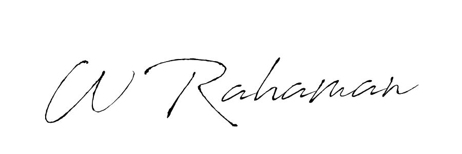 W Rahaman stylish signature style. Best Handwritten Sign (Antro_Vectra) for my name. Handwritten Signature Collection Ideas for my name W Rahaman. W Rahaman signature style 6 images and pictures png