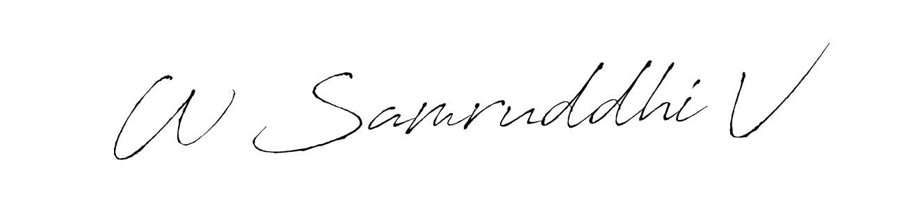 Create a beautiful signature design for name W Samruddhi V. With this signature (Antro_Vectra) fonts, you can make a handwritten signature for free. W Samruddhi V signature style 6 images and pictures png