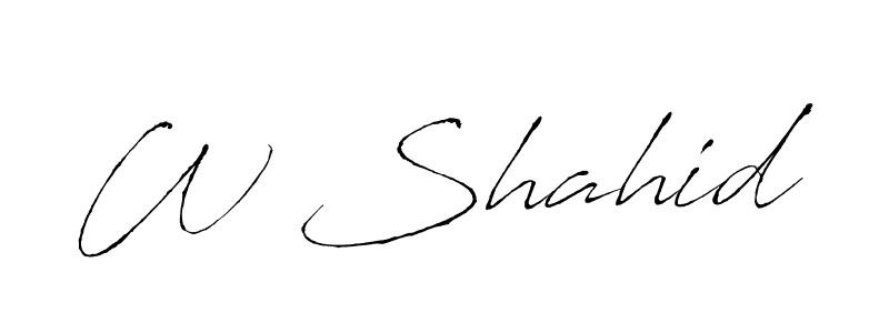 Create a beautiful signature design for name W Shahid. With this signature (Antro_Vectra) fonts, you can make a handwritten signature for free. W Shahid signature style 6 images and pictures png