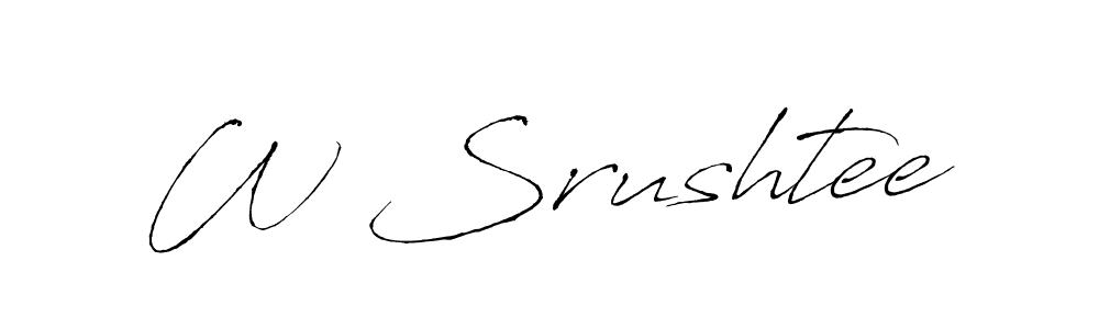 Also we have W Srushtee name is the best signature style. Create professional handwritten signature collection using Antro_Vectra autograph style. W Srushtee signature style 6 images and pictures png