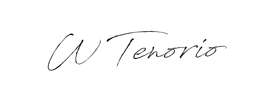 Use a signature maker to create a handwritten signature online. With this signature software, you can design (Antro_Vectra) your own signature for name W Tenorio. W Tenorio signature style 6 images and pictures png