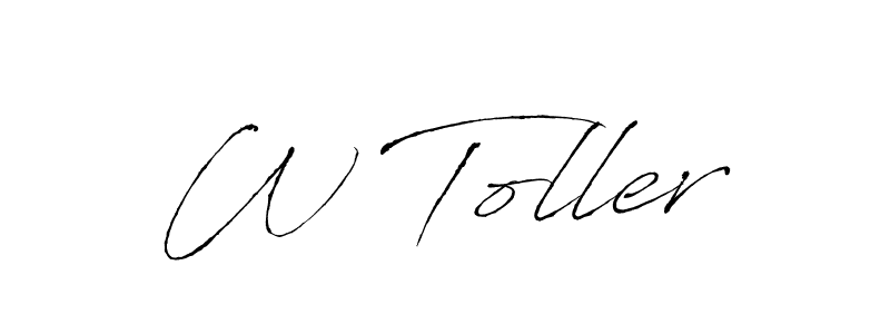 Design your own signature with our free online signature maker. With this signature software, you can create a handwritten (Antro_Vectra) signature for name W Toller. W Toller signature style 6 images and pictures png