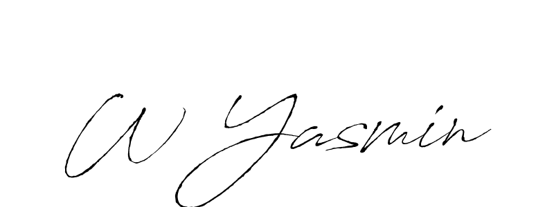 The best way (Antro_Vectra) to make a short signature is to pick only two or three words in your name. The name W Yasmin include a total of six letters. For converting this name. W Yasmin signature style 6 images and pictures png