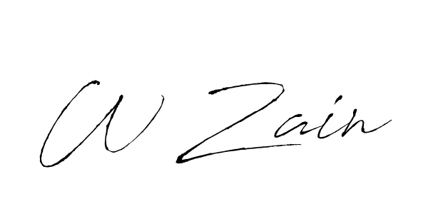 Design your own signature with our free online signature maker. With this signature software, you can create a handwritten (Antro_Vectra) signature for name W Zain. W Zain signature style 6 images and pictures png