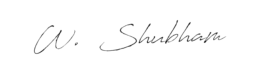 Make a beautiful signature design for name W.  Shubham. With this signature (Antro_Vectra) style, you can create a handwritten signature for free. W.  Shubham signature style 6 images and pictures png