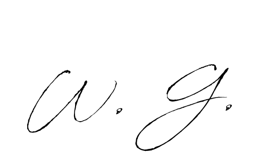 Create a beautiful signature design for name W. G.. With this signature (Antro_Vectra) fonts, you can make a handwritten signature for free. W. G. signature style 6 images and pictures png