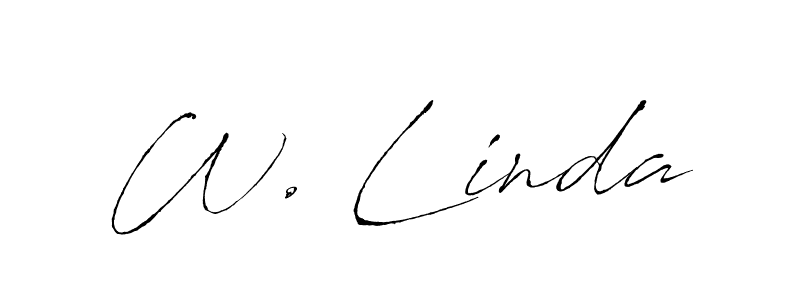 Make a beautiful signature design for name W. Linda. With this signature (Antro_Vectra) style, you can create a handwritten signature for free. W. Linda signature style 6 images and pictures png