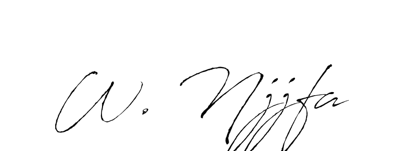Make a beautiful signature design for name W. Njjfa. With this signature (Antro_Vectra) style, you can create a handwritten signature for free. W. Njjfa signature style 6 images and pictures png