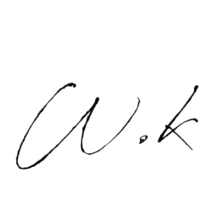 The best way (Antro_Vectra) to make a short signature is to pick only two or three words in your name. The name W.k include a total of six letters. For converting this name. W.k signature style 6 images and pictures png