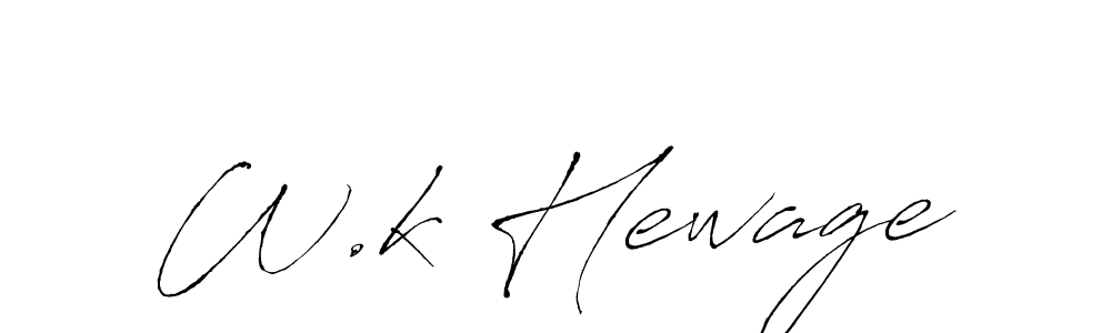 How to make W.k Hewage signature? Antro_Vectra is a professional autograph style. Create handwritten signature for W.k Hewage name. W.k Hewage signature style 6 images and pictures png