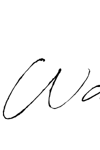 Make a beautiful signature design for name Wa. With this signature (Antro_Vectra) style, you can create a handwritten signature for free. Wa signature style 6 images and pictures png