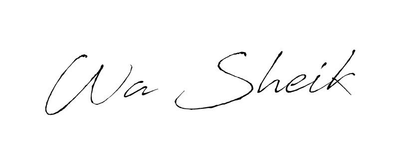 Make a beautiful signature design for name Wa Sheik. With this signature (Antro_Vectra) style, you can create a handwritten signature for free. Wa Sheik signature style 6 images and pictures png