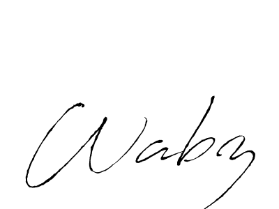 Make a beautiful signature design for name Wabz. With this signature (Antro_Vectra) style, you can create a handwritten signature for free. Wabz signature style 6 images and pictures png