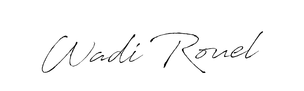 Create a beautiful signature design for name Wadi Rouel. With this signature (Antro_Vectra) fonts, you can make a handwritten signature for free. Wadi Rouel signature style 6 images and pictures png