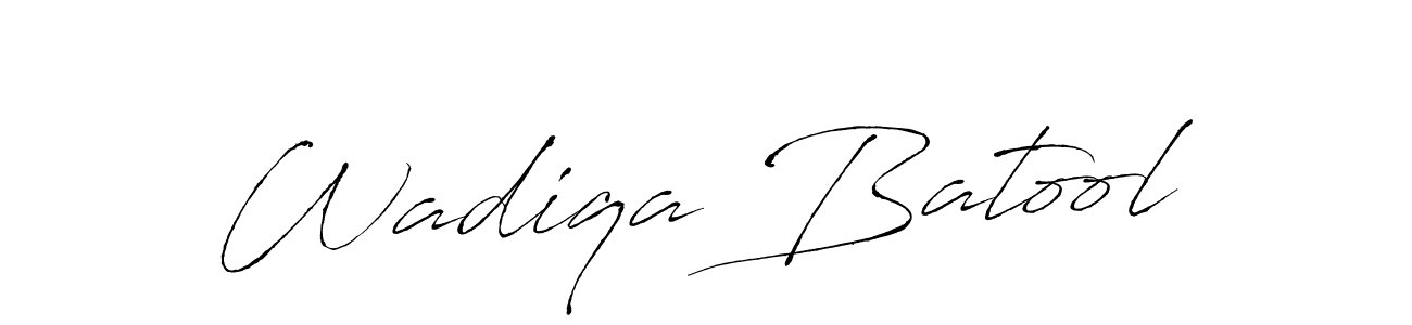 Create a beautiful signature design for name Wadiqa Batool. With this signature (Antro_Vectra) fonts, you can make a handwritten signature for free. Wadiqa Batool signature style 6 images and pictures png