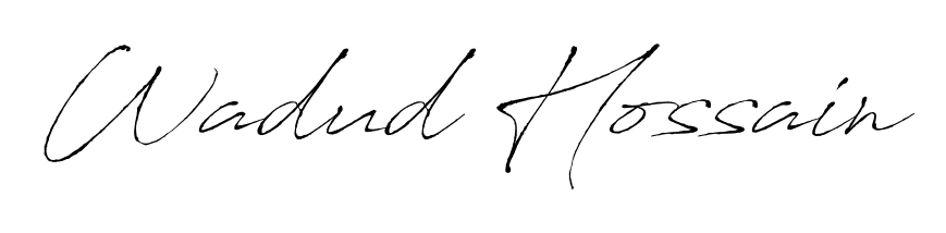 Similarly Antro_Vectra is the best handwritten signature design. Signature creator online. You can use it as an online autograph creator for name Wadud Hossain. Wadud Hossain signature style 6 images and pictures png