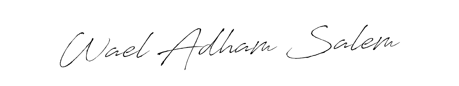 Make a beautiful signature design for name Wael Adham Salem. With this signature (Antro_Vectra) style, you can create a handwritten signature for free. Wael Adham Salem signature style 6 images and pictures png