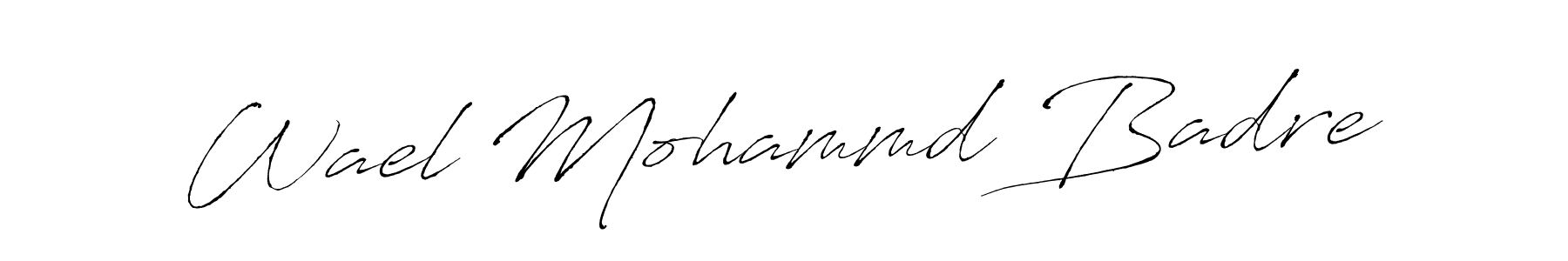 How to make Wael Mohammd Badre name signature. Use Antro_Vectra style for creating short signs online. This is the latest handwritten sign. Wael Mohammd Badre signature style 6 images and pictures png