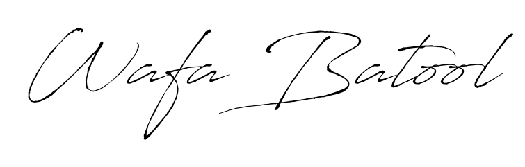 Discover the perfect balance of readability and style for Wafa Batool with Antro_Vectra font. Create your dream signature today. Wafa Batool signature style 6 images and pictures png