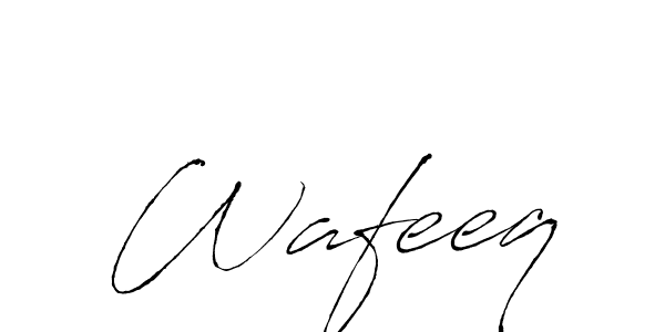 Make a beautiful signature design for name Wafeeq. With this signature (Antro_Vectra) style, you can create a handwritten signature for free. Wafeeq signature style 6 images and pictures png