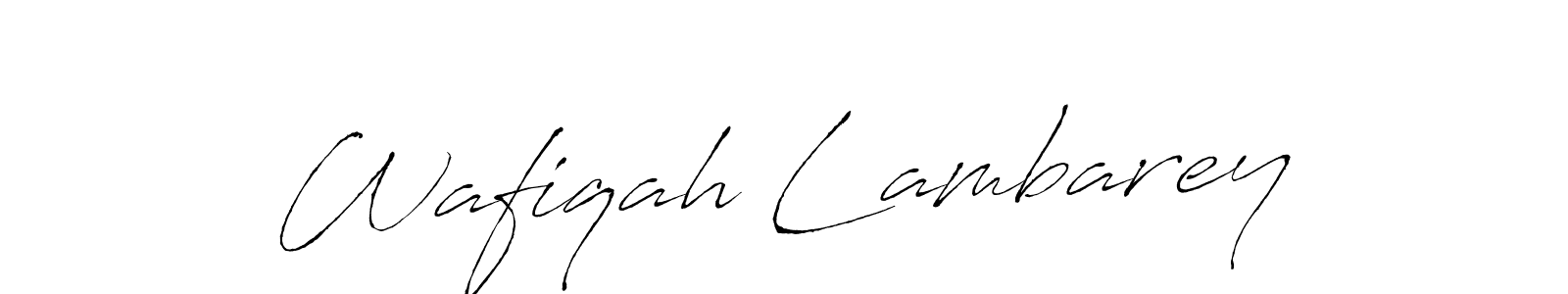 Also we have Wafiqah Lambarey name is the best signature style. Create professional handwritten signature collection using Antro_Vectra autograph style. Wafiqah Lambarey signature style 6 images and pictures png