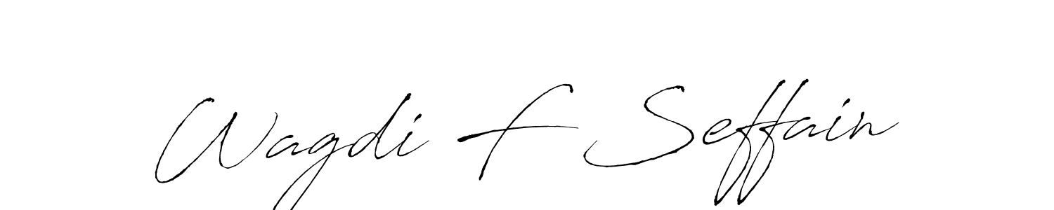 Create a beautiful signature design for name Wagdi F Seffain. With this signature (Antro_Vectra) fonts, you can make a handwritten signature for free. Wagdi F Seffain signature style 6 images and pictures png