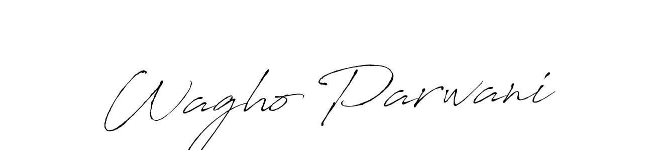 Use a signature maker to create a handwritten signature online. With this signature software, you can design (Antro_Vectra) your own signature for name Wagho Parwani. Wagho Parwani signature style 6 images and pictures png