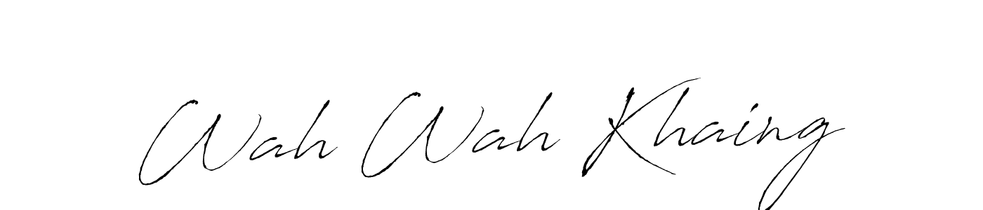 Wah Wah Khaing stylish signature style. Best Handwritten Sign (Antro_Vectra) for my name. Handwritten Signature Collection Ideas for my name Wah Wah Khaing. Wah Wah Khaing signature style 6 images and pictures png