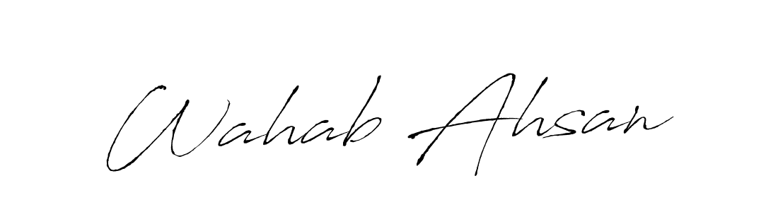 Make a beautiful signature design for name Wahab Ahsan. With this signature (Antro_Vectra) style, you can create a handwritten signature for free. Wahab Ahsan signature style 6 images and pictures png