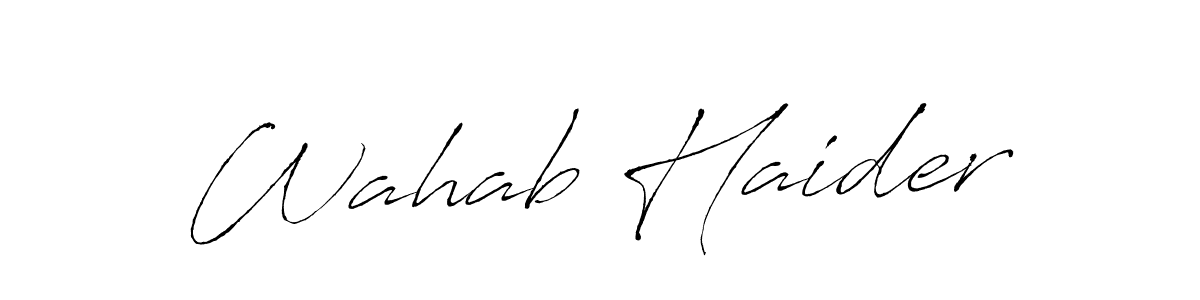 Use a signature maker to create a handwritten signature online. With this signature software, you can design (Antro_Vectra) your own signature for name Wahab Haider. Wahab Haider signature style 6 images and pictures png