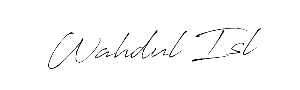 Wahdul Isl stylish signature style. Best Handwritten Sign (Antro_Vectra) for my name. Handwritten Signature Collection Ideas for my name Wahdul Isl. Wahdul Isl signature style 6 images and pictures png