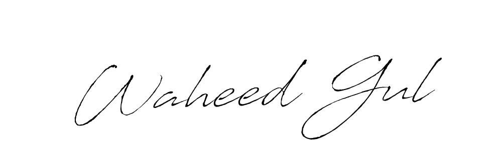 How to make Waheed Gul name signature. Use Antro_Vectra style for creating short signs online. This is the latest handwritten sign. Waheed Gul signature style 6 images and pictures png