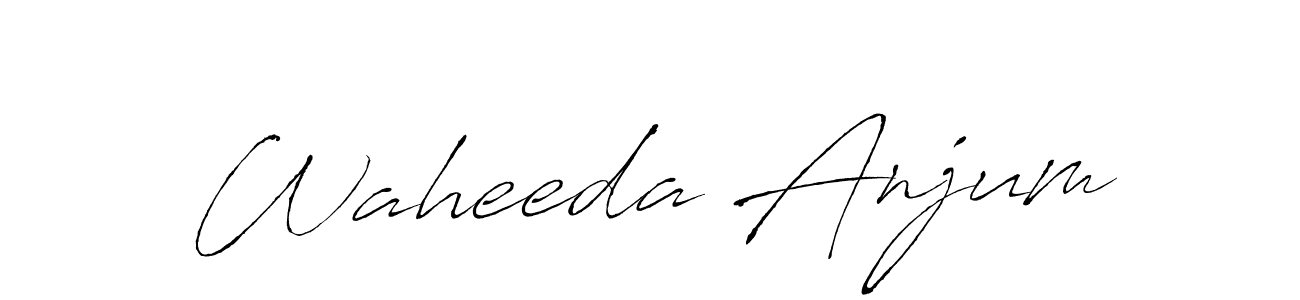 How to make Waheeda Anjum name signature. Use Antro_Vectra style for creating short signs online. This is the latest handwritten sign. Waheeda Anjum signature style 6 images and pictures png
