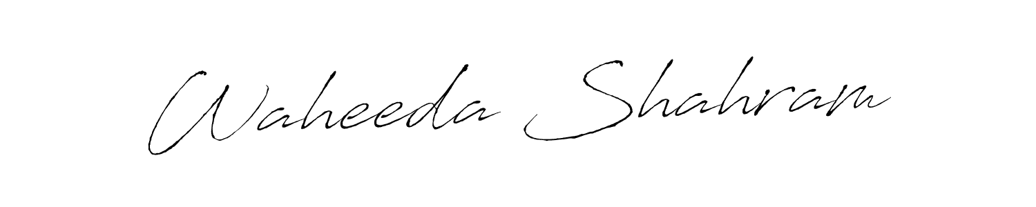 How to make Waheeda Shahram name signature. Use Antro_Vectra style for creating short signs online. This is the latest handwritten sign. Waheeda Shahram signature style 6 images and pictures png