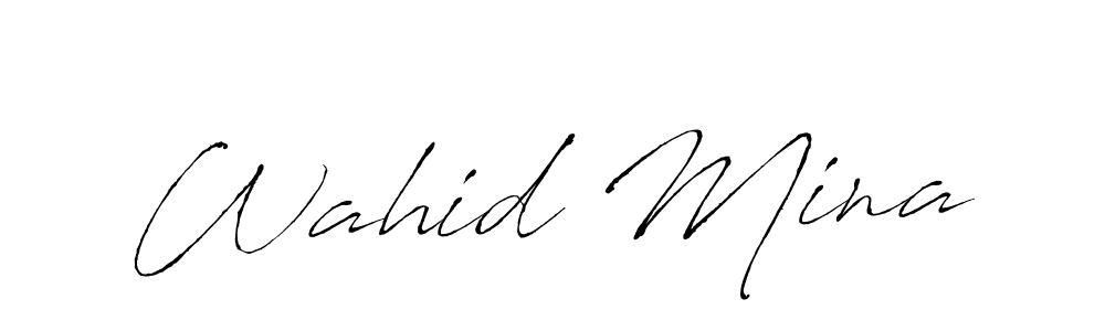 if you are searching for the best signature style for your name Wahid Mina. so please give up your signature search. here we have designed multiple signature styles  using Antro_Vectra. Wahid Mina signature style 6 images and pictures png