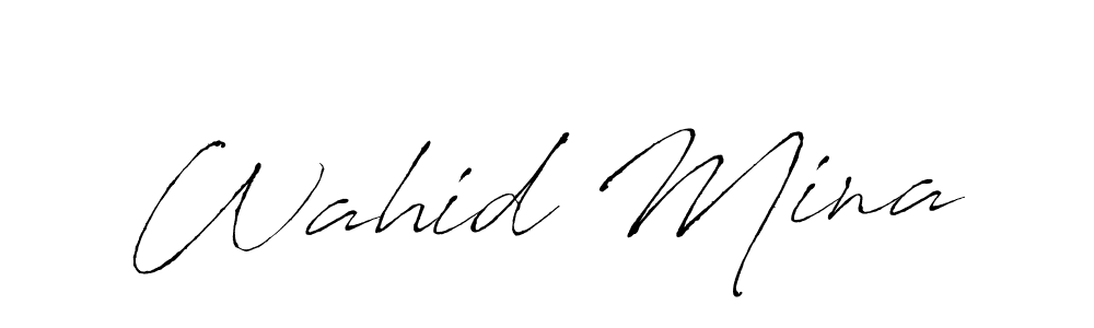 You should practise on your own different ways (Antro_Vectra) to write your name (Wahid Mina) in signature. don't let someone else do it for you. Wahid Mina signature style 6 images and pictures png