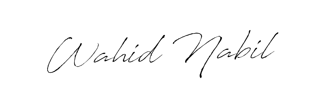 The best way (Antro_Vectra) to make a short signature is to pick only two or three words in your name. The name Wahid Nabil include a total of six letters. For converting this name. Wahid Nabil signature style 6 images and pictures png