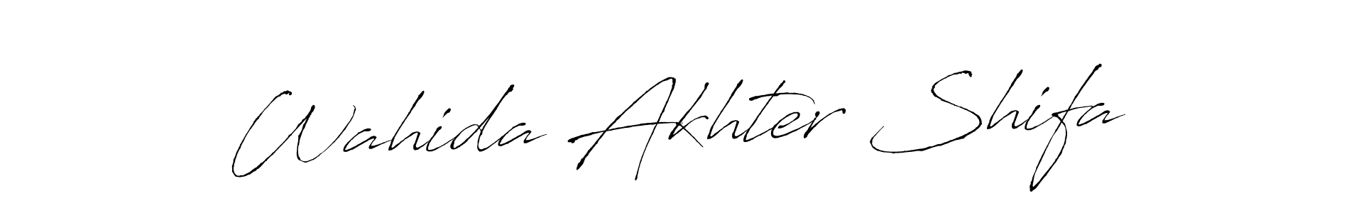 Antro_Vectra is a professional signature style that is perfect for those who want to add a touch of class to their signature. It is also a great choice for those who want to make their signature more unique. Get Wahida Akhter Shifa name to fancy signature for free. Wahida Akhter Shifa signature style 6 images and pictures png